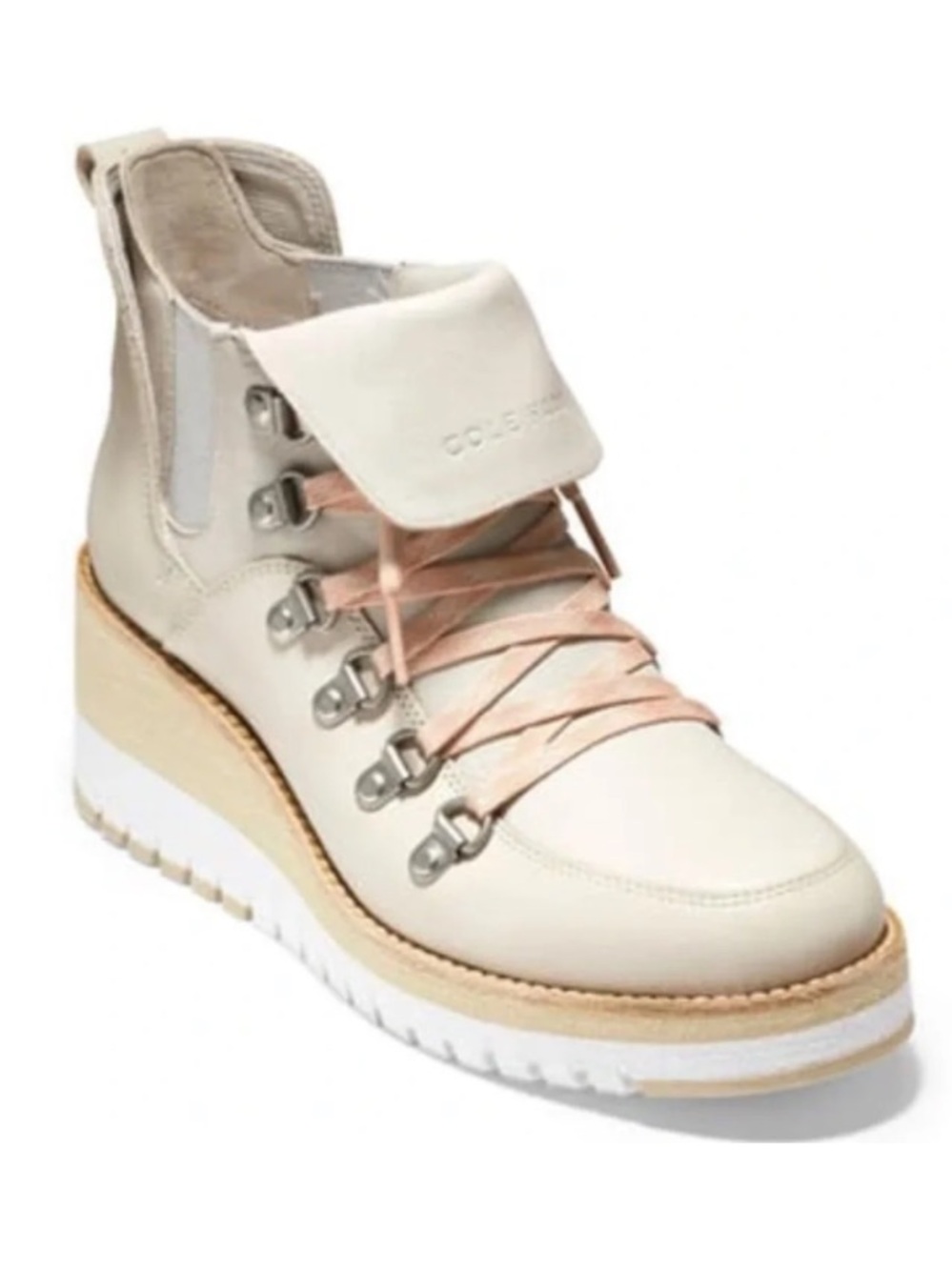 Cole Haan Women's Zerogrand Wedge Hiker Boot. 9 Neutral Waterproof Stylish Chic
